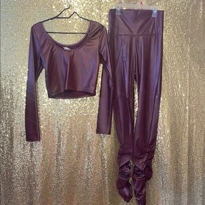 Women's Burgundy Two-Piece Set